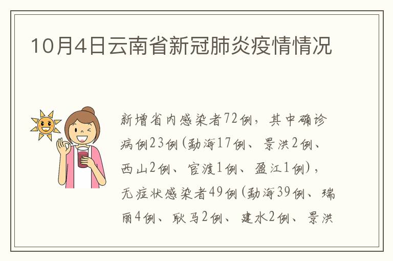 10月4日云南省新冠肺炎疫情情况