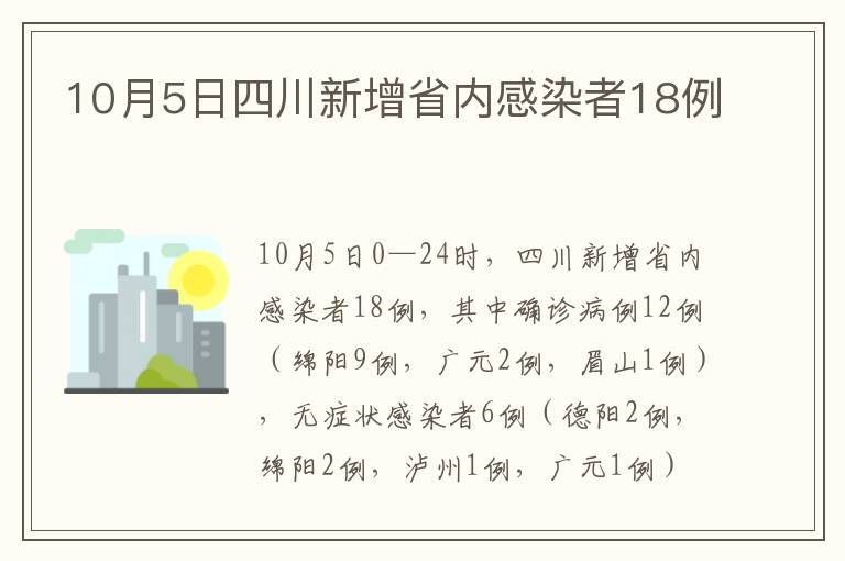 10月5日四川新增省内感染者18例