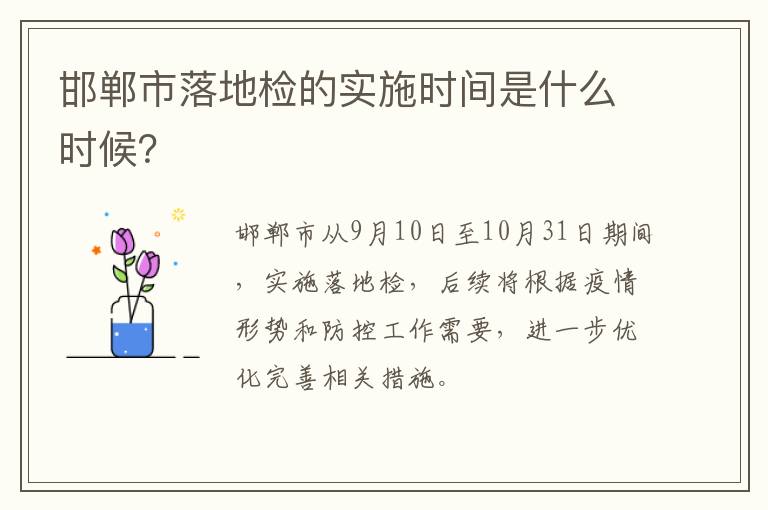 邯郸市落地检的实施时间是什么时候？