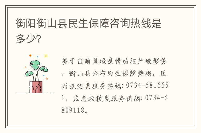 衡阳衡山县民生保障咨询热线是多少？