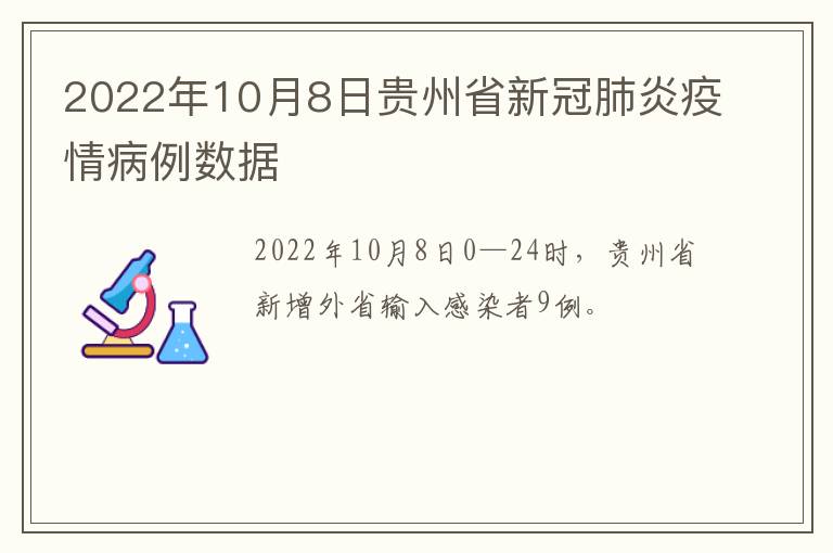 2022年10月8日贵州省新冠肺炎疫情病例数据