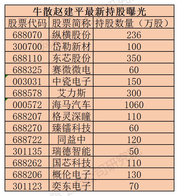 揭秘超级牛散的“造富神话”！赵建平最新持股曝光