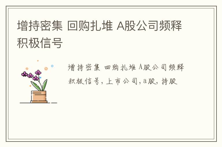增持密集 回购扎堆 A股公司频释积极信号