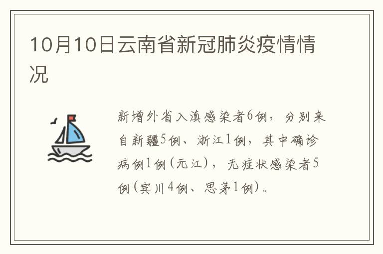 10月10日云南省新冠肺炎疫情情况