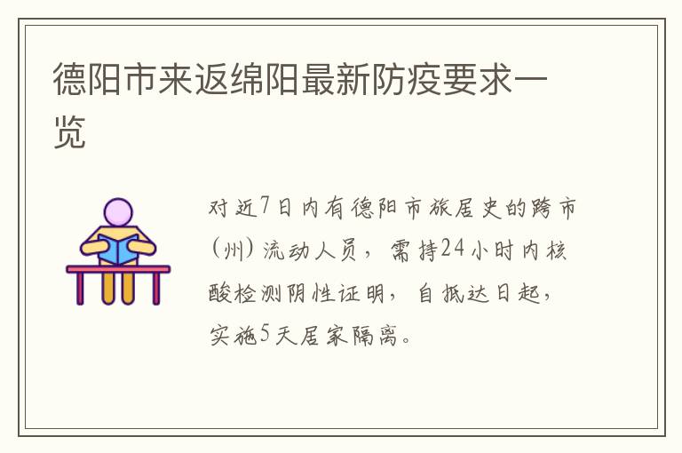 德阳市来返绵阳最新防疫要求一览