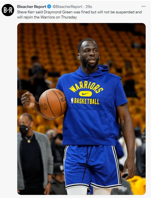 科尔:球队决定不对追梦格林禁赛 他将在两天后回归