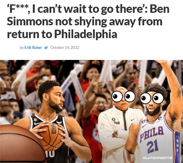 西蒙斯:我从没和恩比德说过话 迫不及待想打76人了