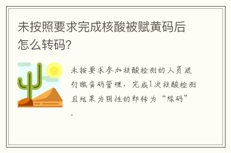 未按照要求完成核酸被赋黄码后怎么转码？