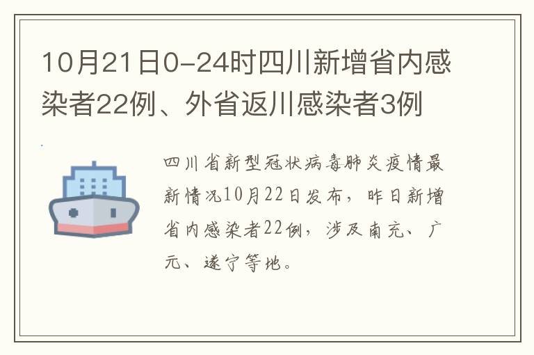 10月21日0-24时四川新增省内感染者22例、外省返川感染者3例