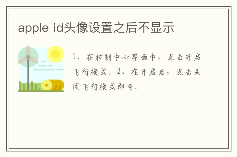 apple id头像设置之后不显示