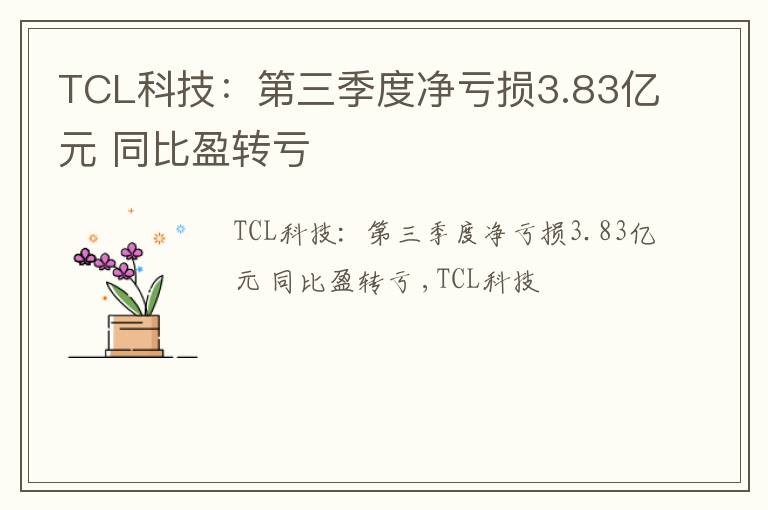 TCL科技：第三季度净亏损3.83亿元 同比盈转亏