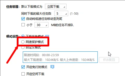 迅雷极速版在哪开启网速保护模式