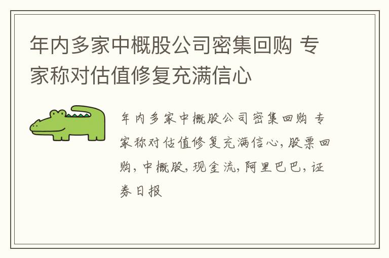 年内多家中概股公司密集回购 专家称对估值修复充满信心