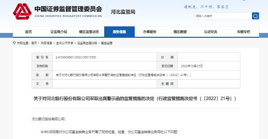 业务负责人“无证上岗”？这家银行代销基金遭警示