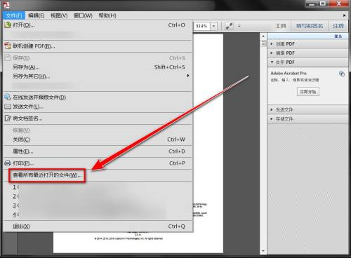 Adobe Reader如何查看历史记录 查看历史记录的方法