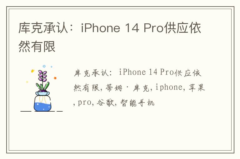 库克承认：iPhone 14 Pro供应依然有限