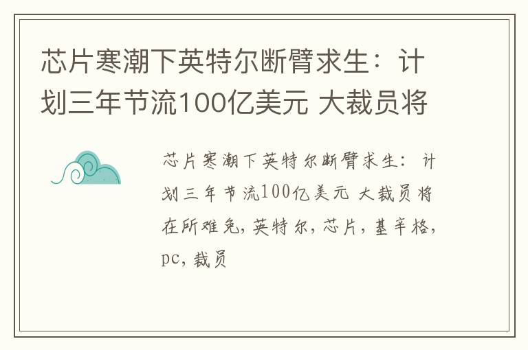 芯片寒潮下英特尔断臂求生：计划三年节流100亿美元 大裁员将在所难免