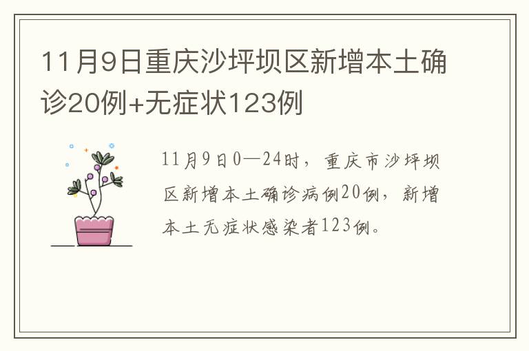 11月9日重庆沙坪坝区新增本土确诊20例+无症状123例