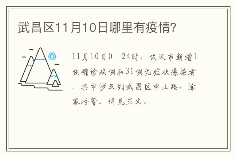 武昌区11月10日哪里有疫情？