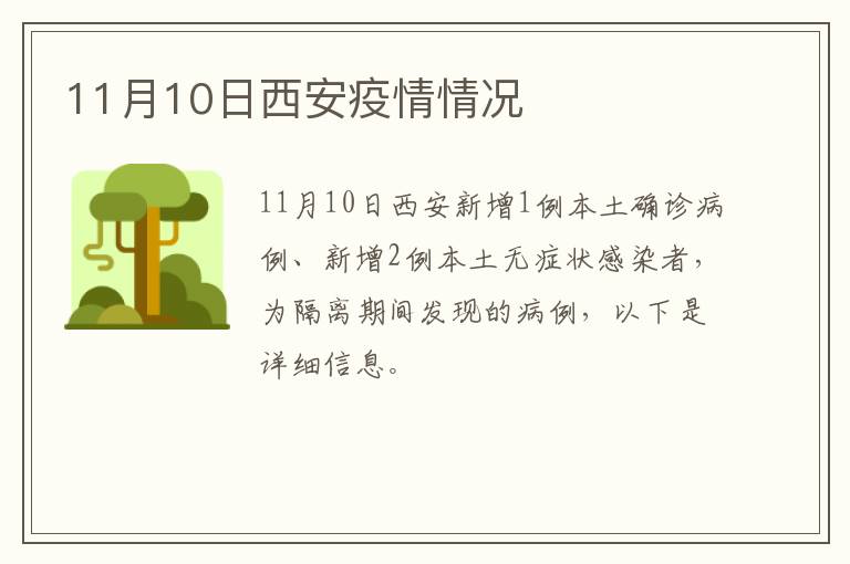 11月10日西安疫情情况