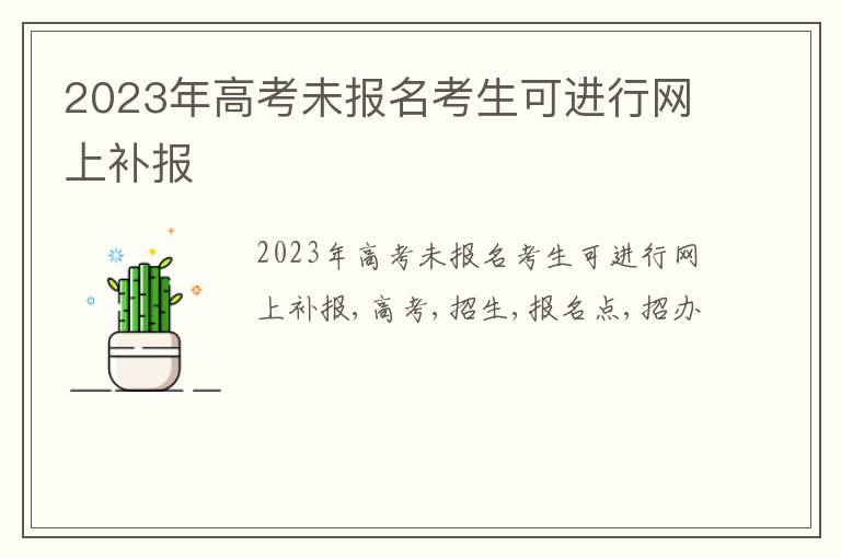 2023年高考未报名考生可进行网上补报