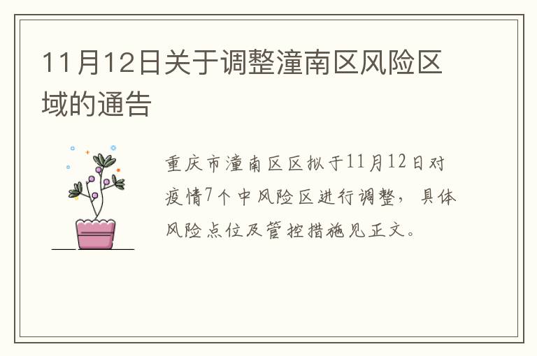 11月12日关于调整潼南区风险区域的通告