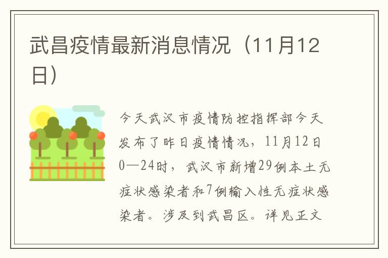 武昌疫情最新消息情况（11月12日）