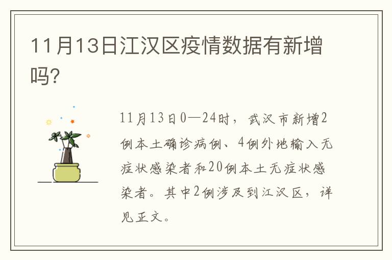 11月13日江汉区疫情数据有新增吗？