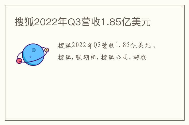 搜狐2022年Q3营收1.85亿美元