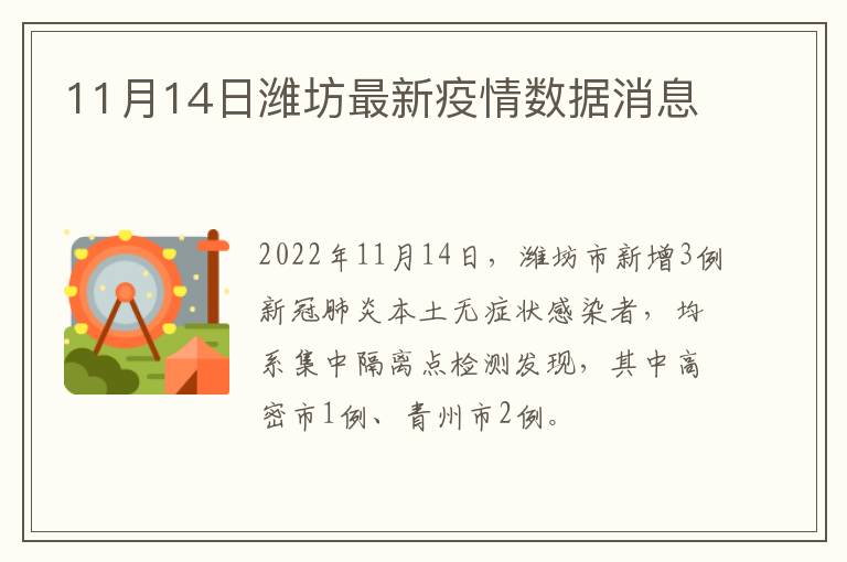 11月14日潍坊最新疫情数据消息