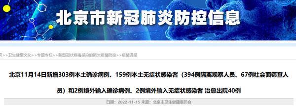 北京昨日新增本土303+159，含67例社会面筛查人员