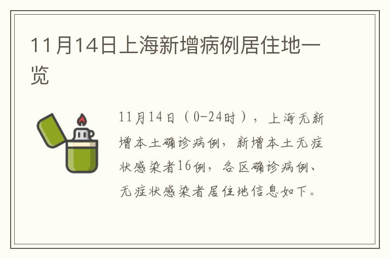 11月14日上海新增病例居住地一览