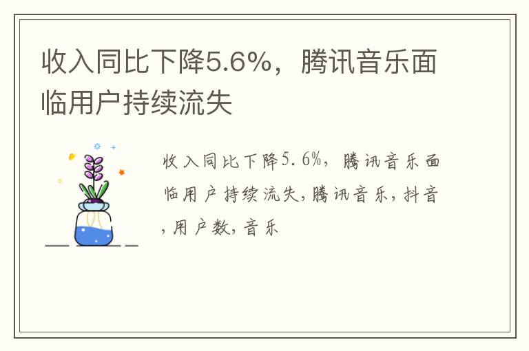 收入同比下降5.6%，腾讯音乐面临用户持续流失