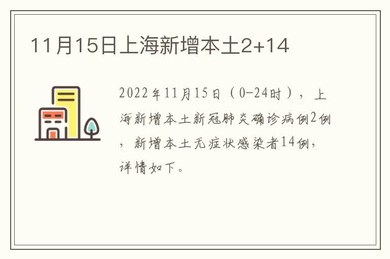 11月15日上海新增本土2+14