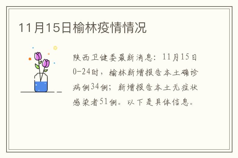 11月15日榆林疫情情况