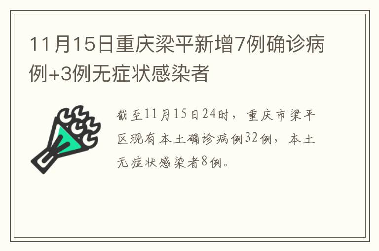 11月15日重庆梁平新增7例确诊病例+3例无症状感染者