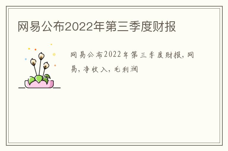 网易公布2022年第三季度财报