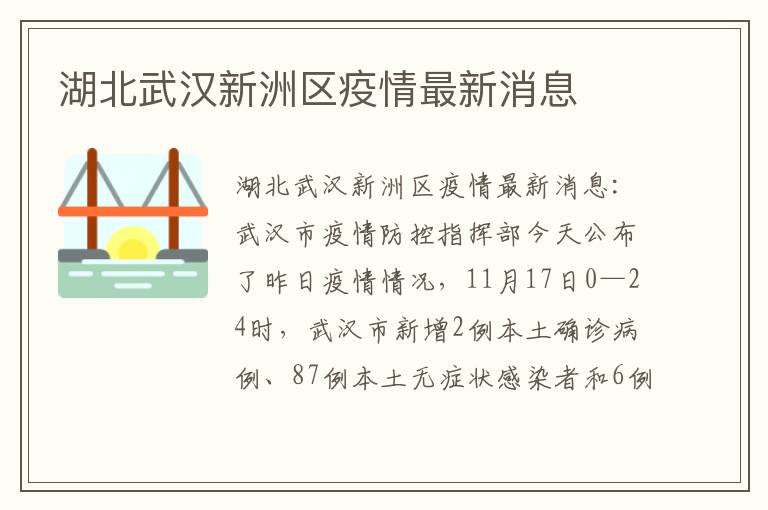 湖北武汉新洲区疫情最新消息