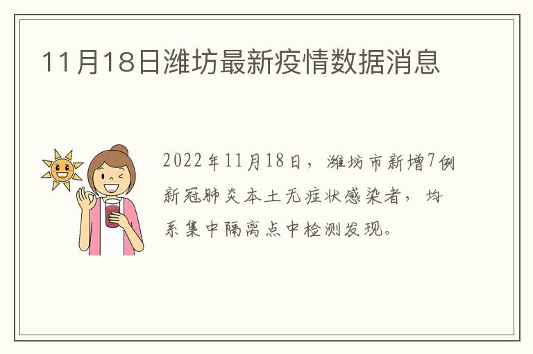 11月18日潍坊最新疫情数据消息