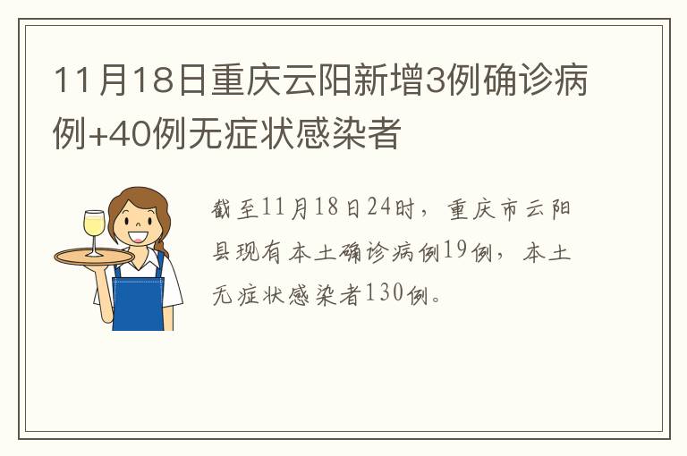 11月18日重庆云阳新增3例确诊病例+40例无症状感染者