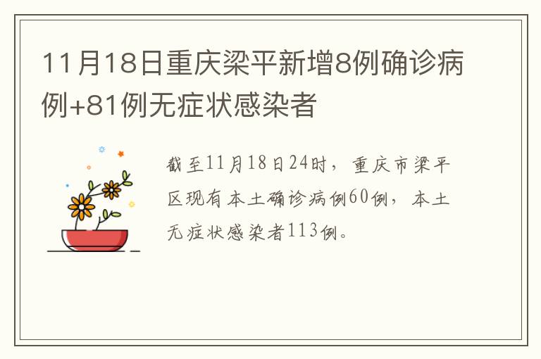11月18日重庆梁平新增8例确诊病例+81例无症状感染者
