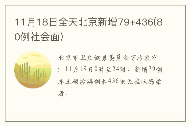11月18日全天北京新增79+436(80例社会面)