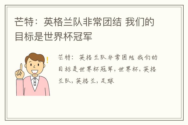 芒特：英格兰队非常团结 我们的目标是世界杯冠军