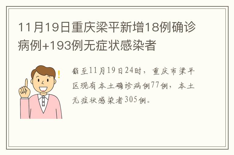 11月19日重庆梁平新增18例确诊病例+193例无症状感染者