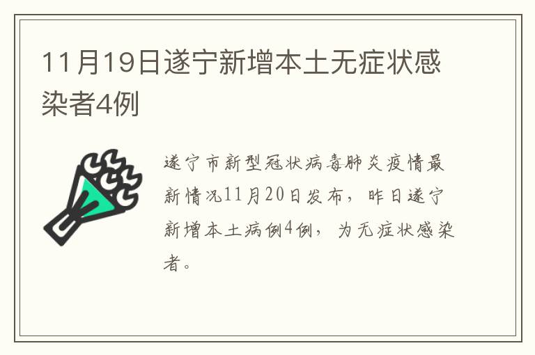 11月19日遂宁新增本土无症状感染者4例