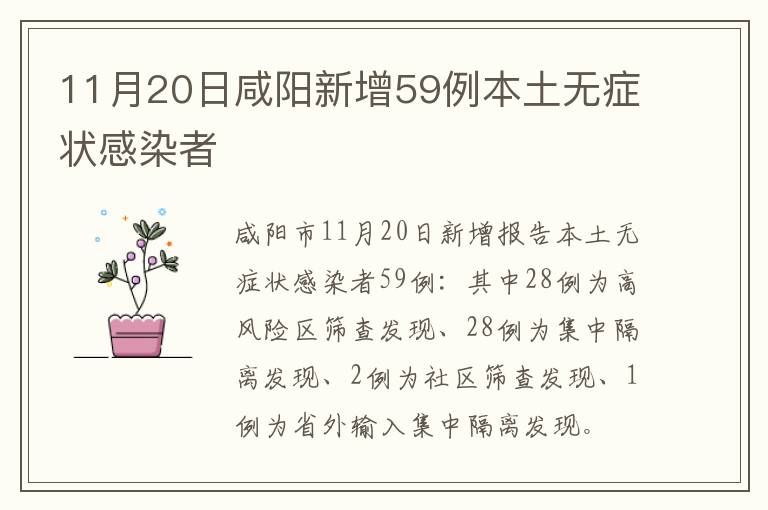 11月20日咸阳新增59例本土无症状感染者