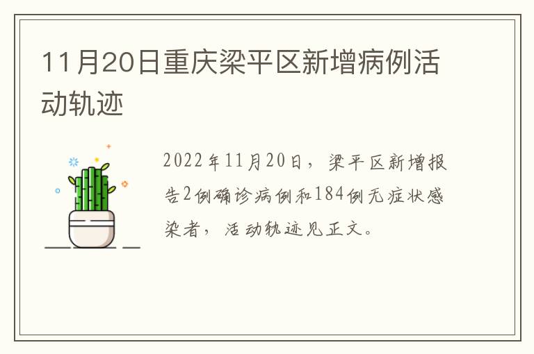 11月20日重庆梁平区新增病例活动轨迹