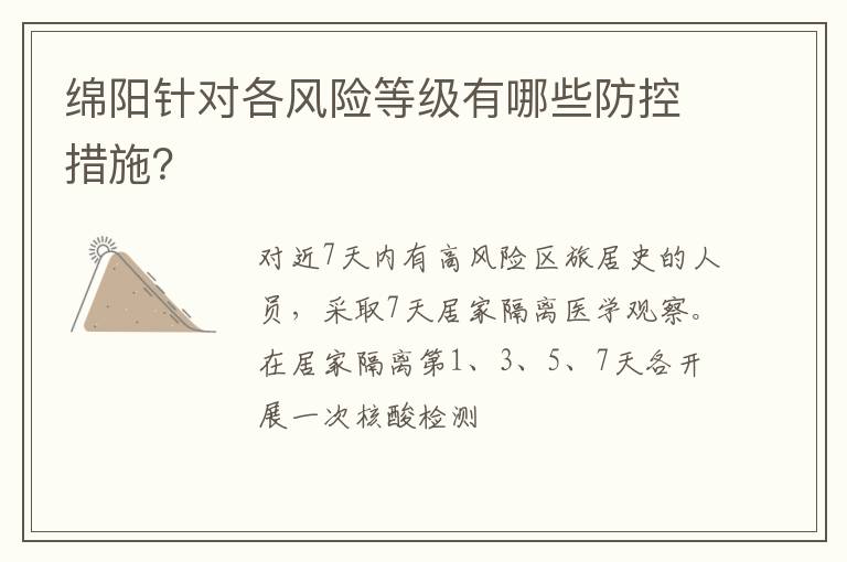 绵阳针对各风险等级有哪些防控措施？