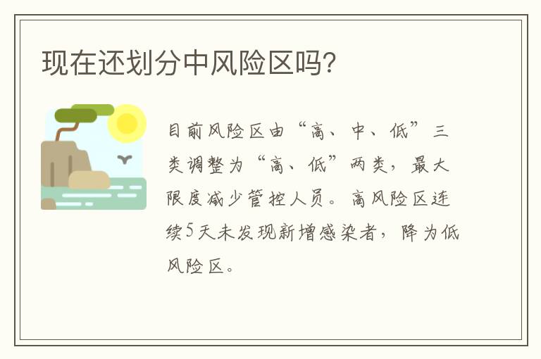 现在还划分中风险区吗？