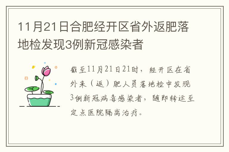11月21日合肥经开区省外返肥落地检发现3例新冠感染者
